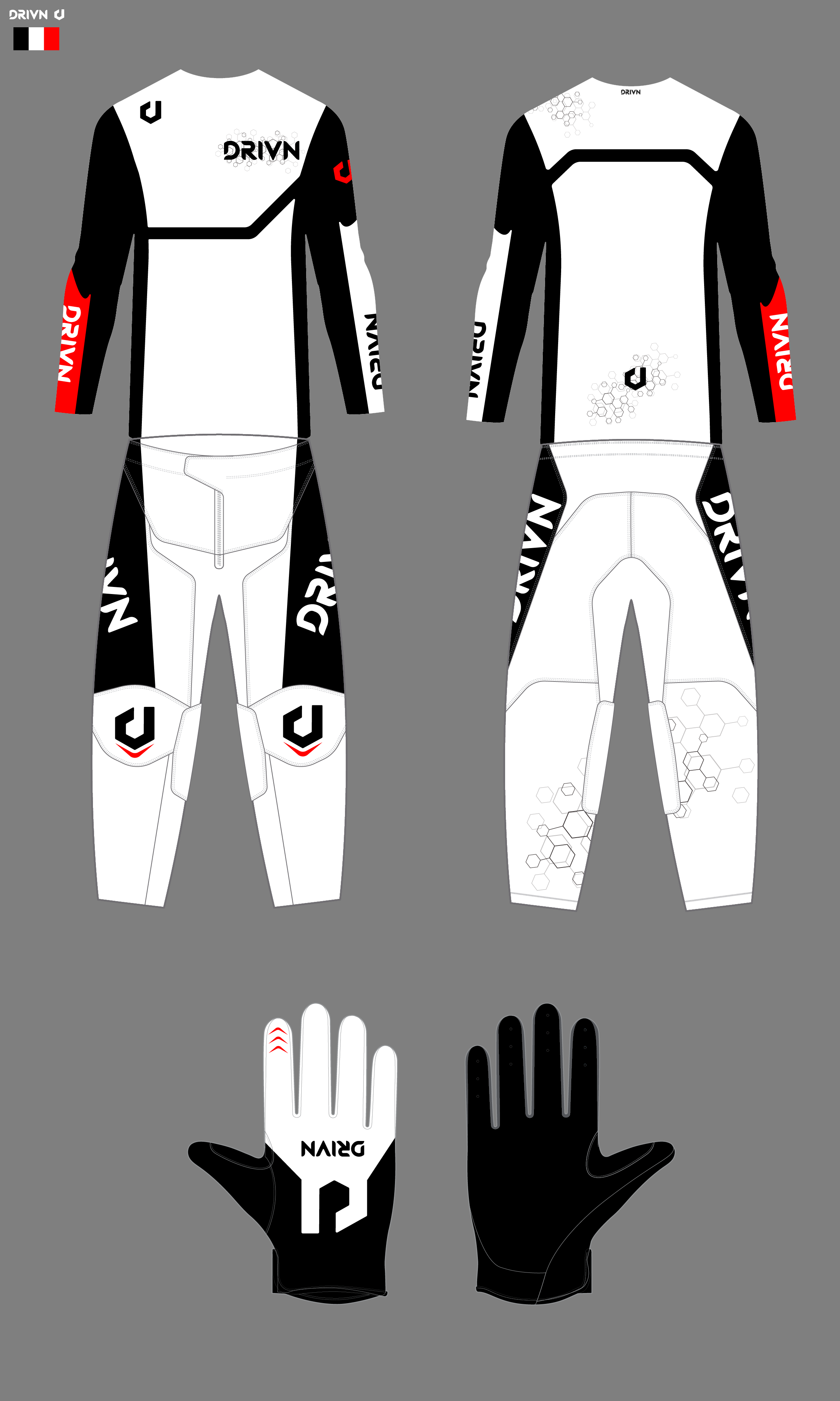 “Verge” Jersey White/Black/Red