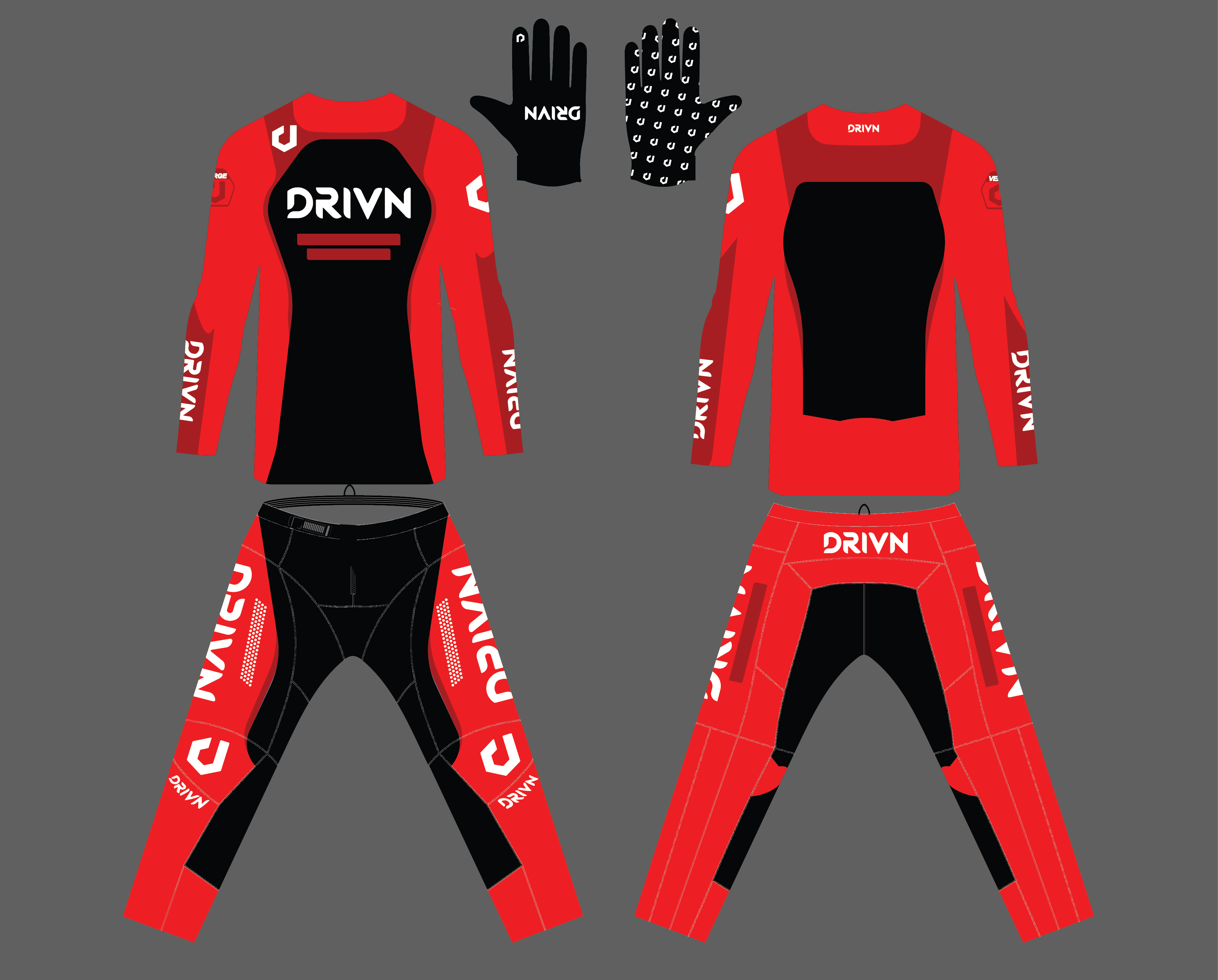 Custom “VRGE” Gear Kit 'RED/BLACK'