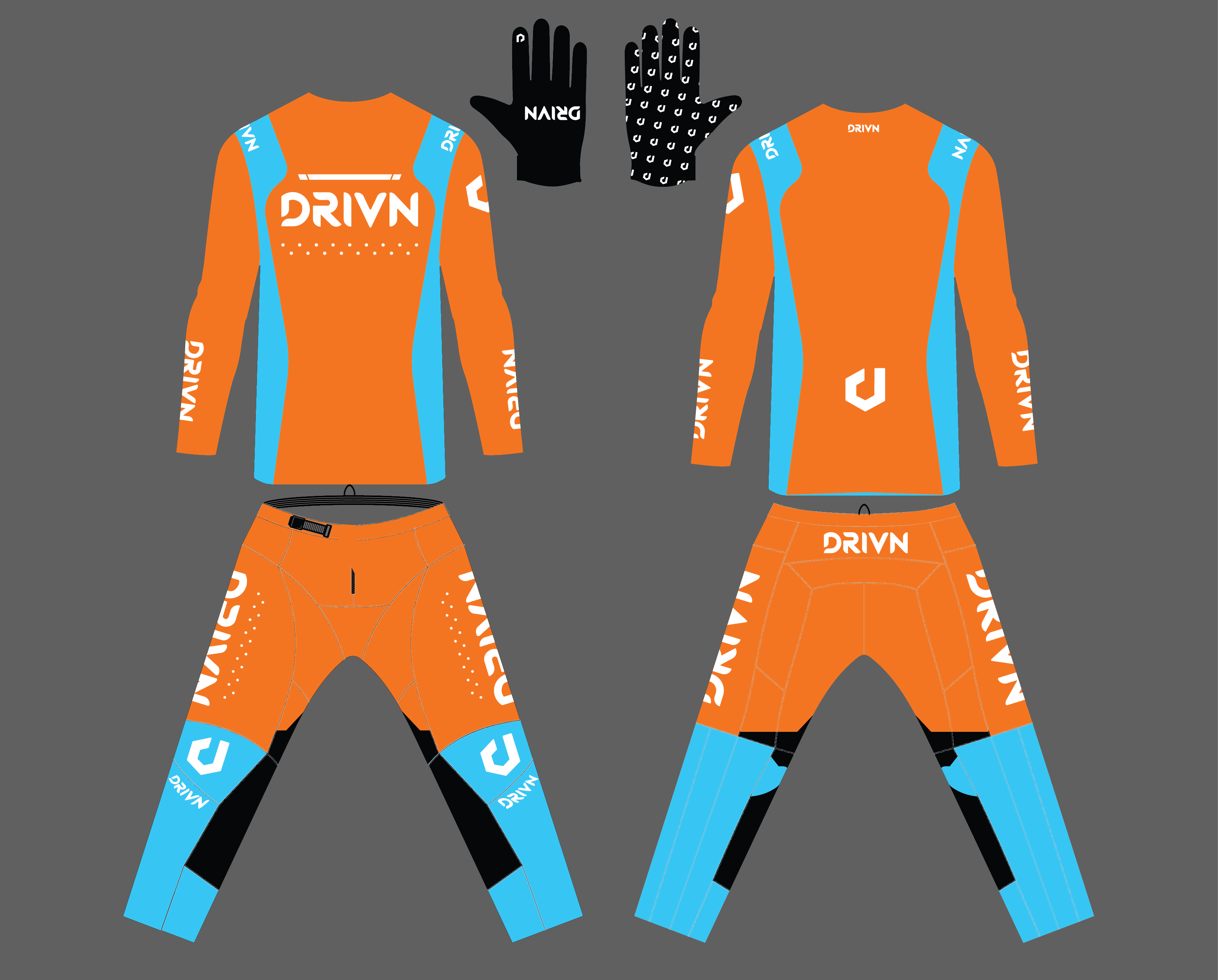 Custom “VRGE” Gear Kit 'ORANGE/BLUE'