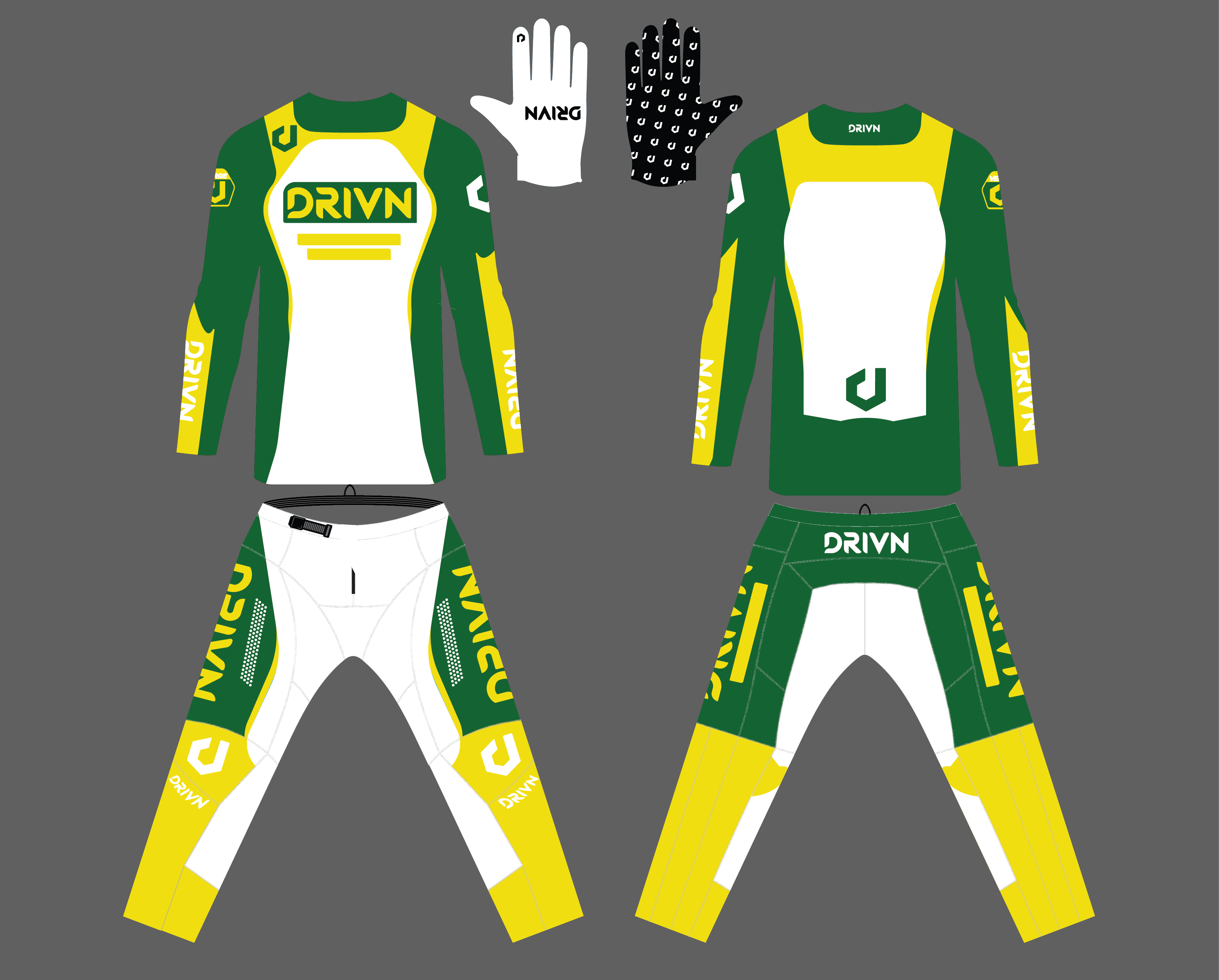 Custom “VRGE” Gear Kit 'GREEN/YELLOW/WHITE'