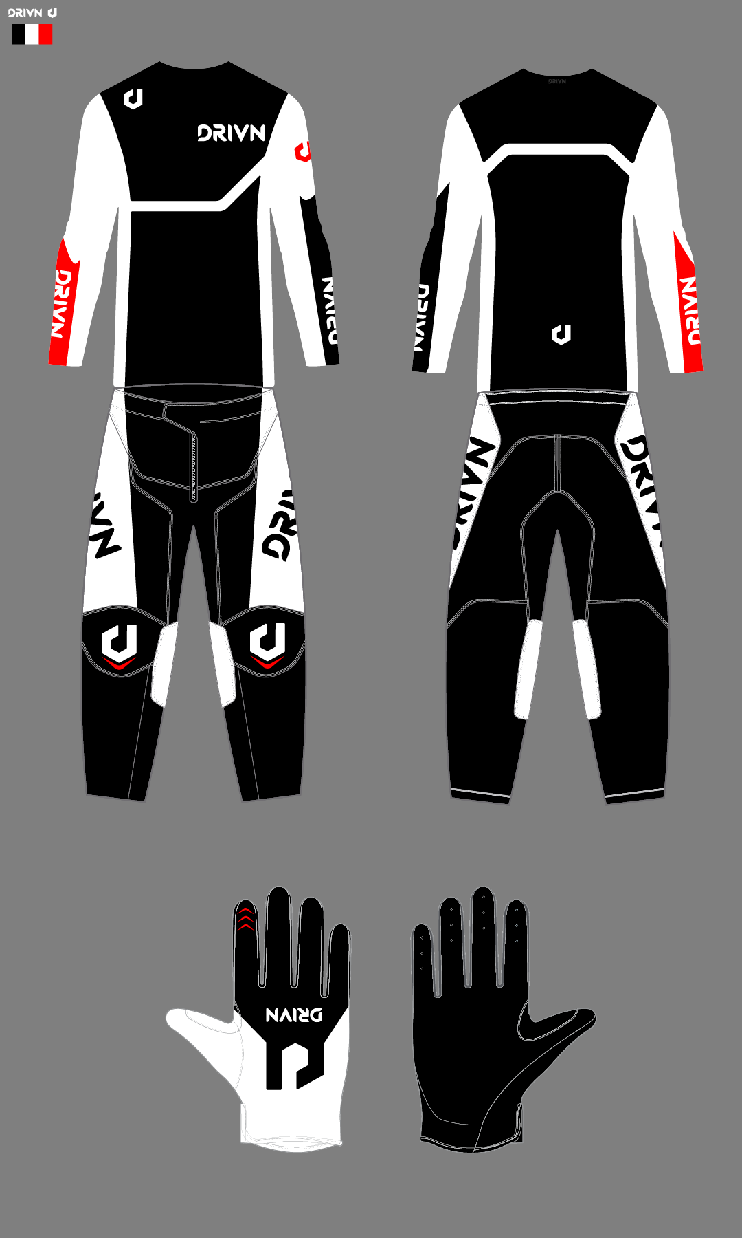 Custom “Verge” Gear Kit 'BLACK/WHITE/RED'