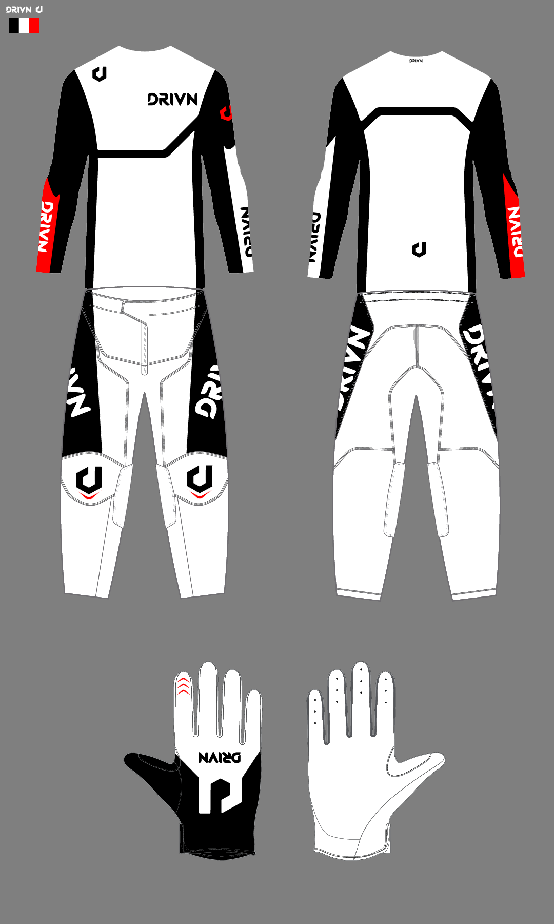 Custom “Verge” Gear Kit 'WHITE/BLACK/RED'