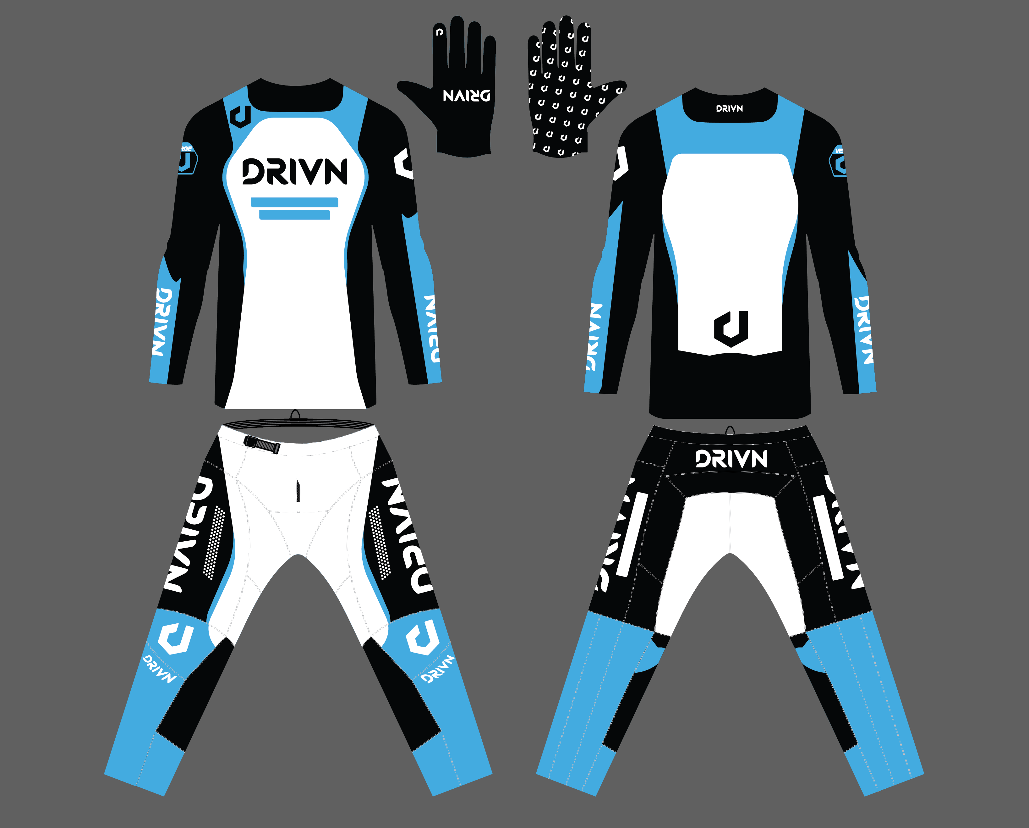 Custom “VRGE” Gear Kit 'BLUE/WHITE/BLACK'