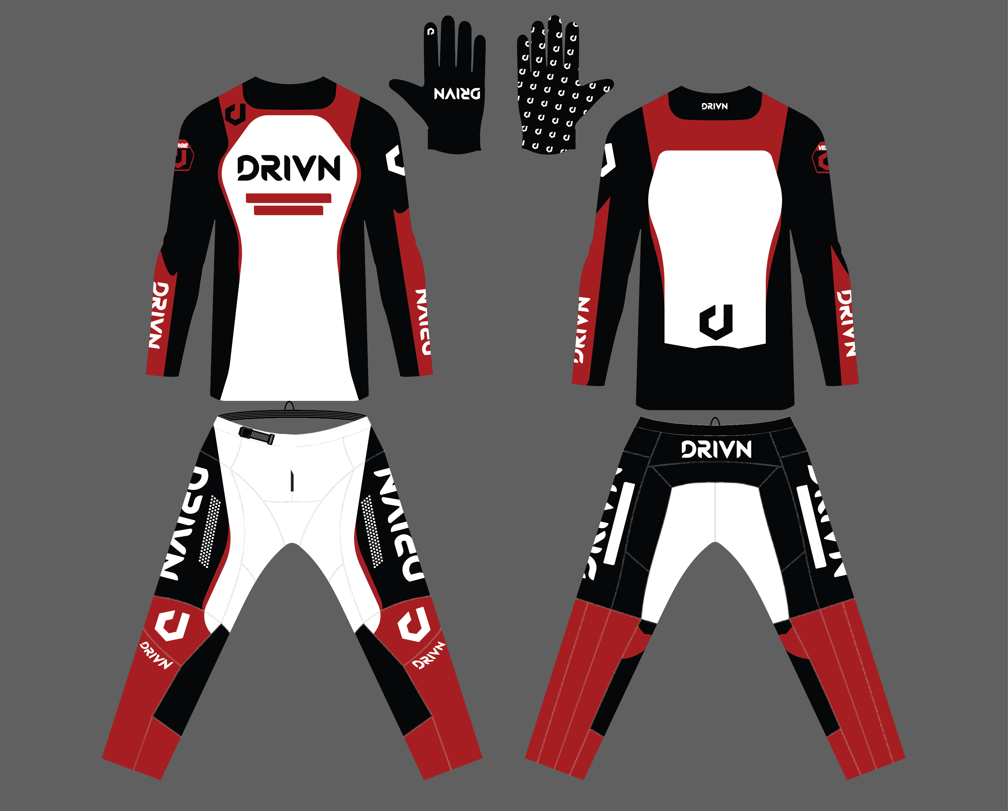Custom “VRGE” Gear Kit 'RED/WHITE/BLACK'