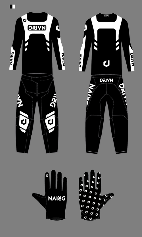 Custom Youth “Verge” Gear Kit 'BLACK/WHITE'
