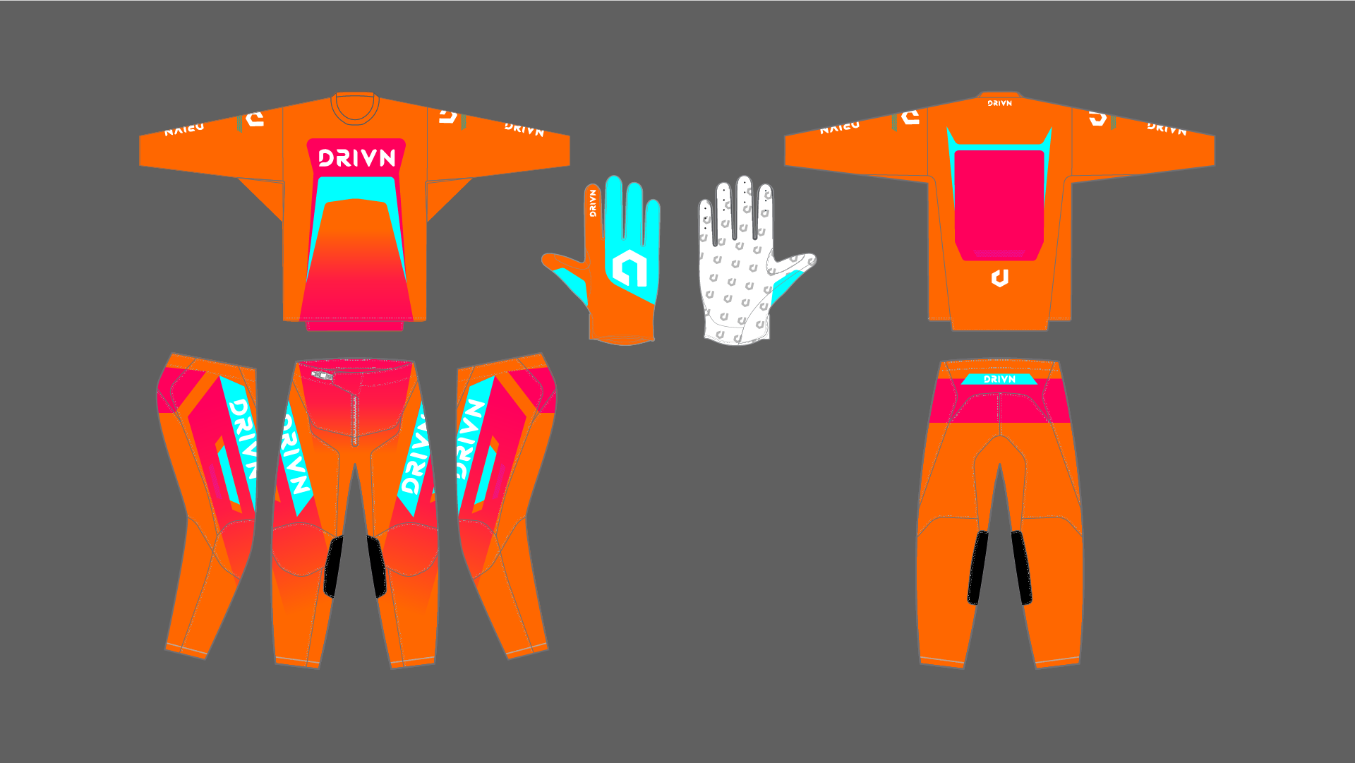 Custom “Verge” Gear Kit 'ORANGE/BLUE'