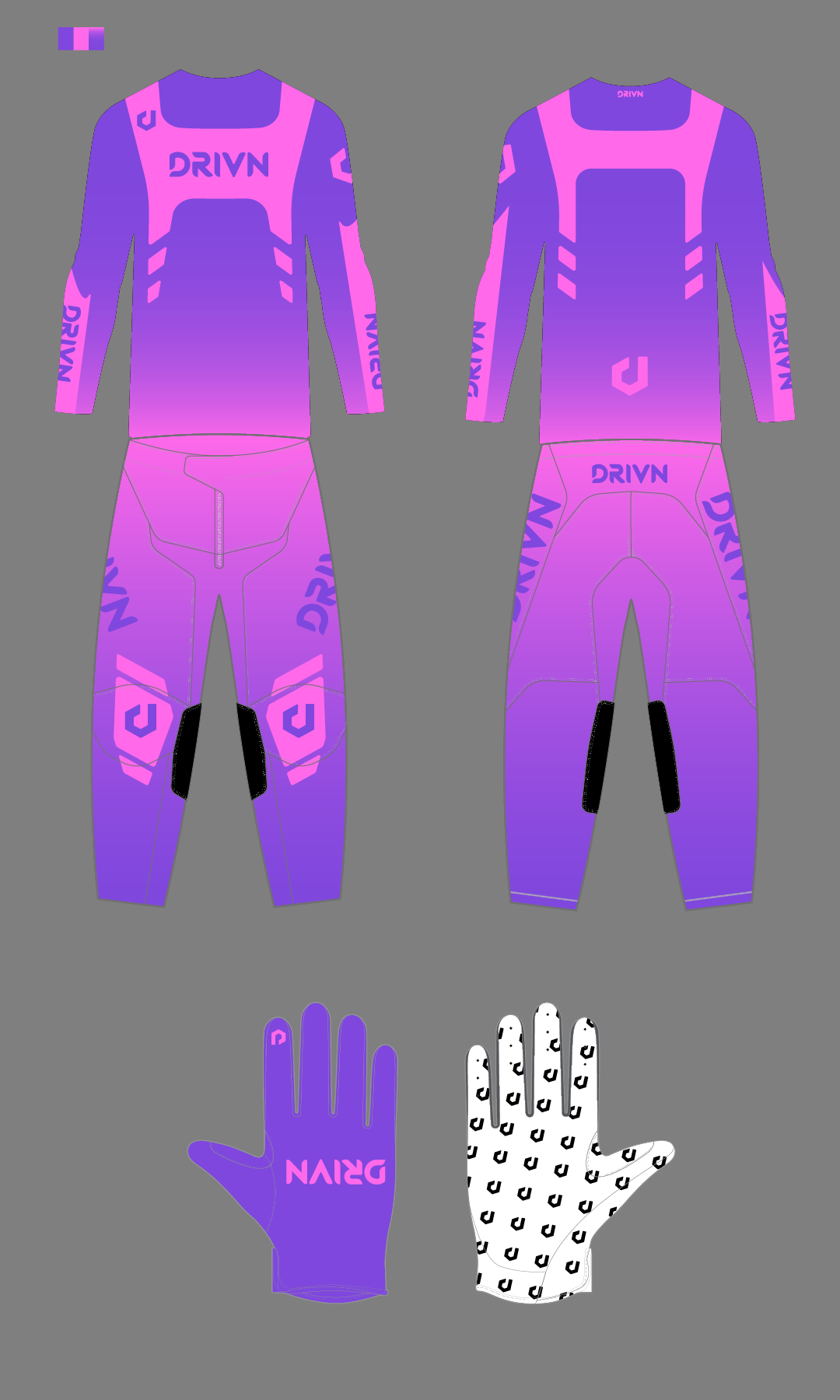 Custom Youth “Verge” Gear Kit 'PURPLE/PINK'